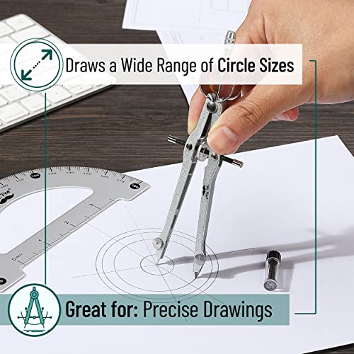 Mr. Pen- Metal Protractor and Metal Compass Set, Compass for Geometry