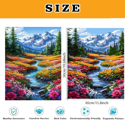 KICHANG Landscape Paint by Numbers Kit for Adults Beginner (Without Frame) - color: YH03813