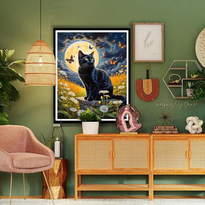 Black Cat Paint by Numbers for Adults - Cat Paint by Number on Canvas - color: MT13394