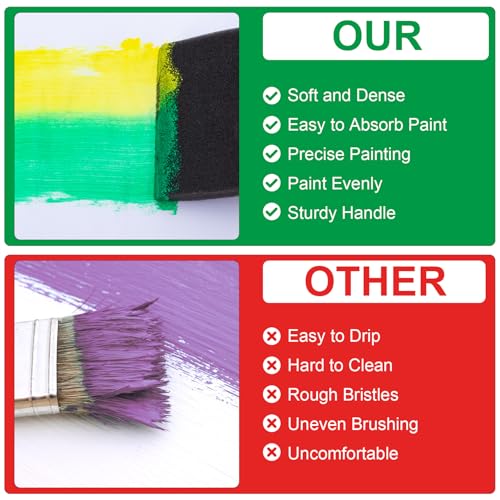 4pcs Foam Paint Brushes, Sponge Painting Tool, 3in, Black - color: Black-4pcs-3"