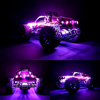 Waterproof LED Light Strips for RC Cars Trucks Airplanes Boats Drones Fixed Wing AR Wing Model Underglow Light (Pink) - color: Pink