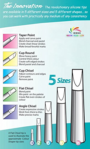 COMIART Clay Sculpture Tools Silicon Color Shapers Painting Brushes Size 6 - size: size6