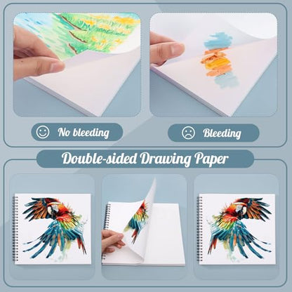 3 Pack Marker Paper Pad, 8.3 × 8.9 in, Double-Sided, 200gsm - size: 8.3×8.9 Inch (3 Pack)
