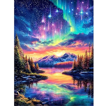 Aurora Mountain Diamond Art Kit for Adults,Starry Sky Diamond Painting - color: HS008-1