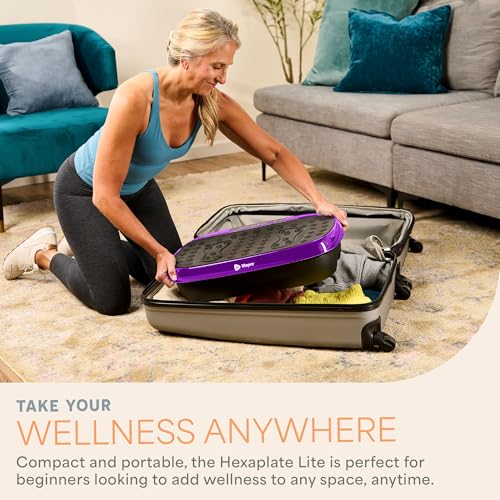 Lifepro HexaPlate Lite Compact Vibration Plate with Magnetic Acupoints - color: Purple