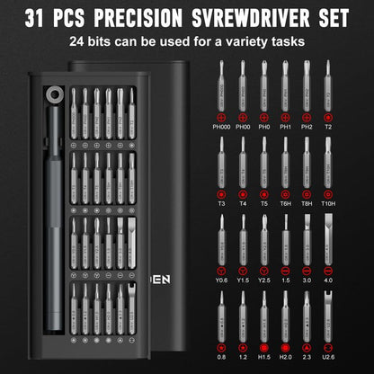 SHARDEN Precision Screwdriver Set for Electronic Repair 31 in 1 - color: 31 in 1 Black