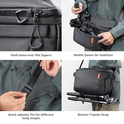 PGYTECH OneMo Sling Camera Bag 7L-9L,Black Crossbody Camera Shoulder Bag - color: Black, size: 7L-9L, style: Onemo Sling 7l