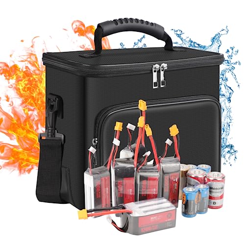 Tamfile Fireproof Lipo Battery Bag, 4200°F Explosionproof Lipo Safe, Black - color: Black