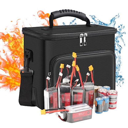 Tamfile Fireproof Lipo Battery Bag, 4200°F Explosionproof Lipo Safe, Black - color: Black