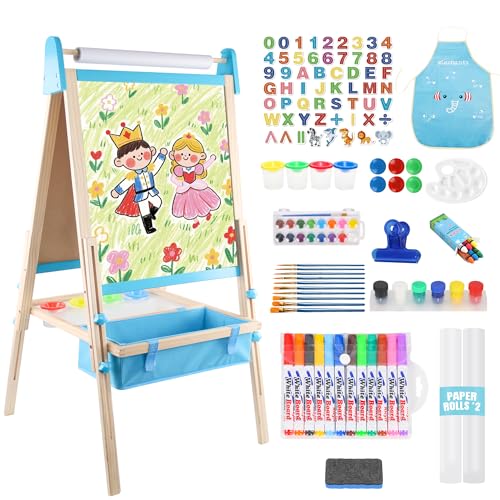 Easel for Kids Adjustable Art Easel Wooden Easel Chalk Board for Kids