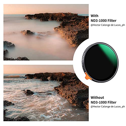 K&F Concept 72mm Variable ND Lens Filter ND3-ND1000 (1.5-10 Stops) Putter Adjustable HD Neutral Density Filter with 28 Multi-Layer Coatings for Camera Lens (Nano-X Series)