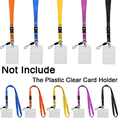 5Pack 5Colors Nylon Office Neck Lanyards,Detachable Buckle,Quick Release - color: 5-colours