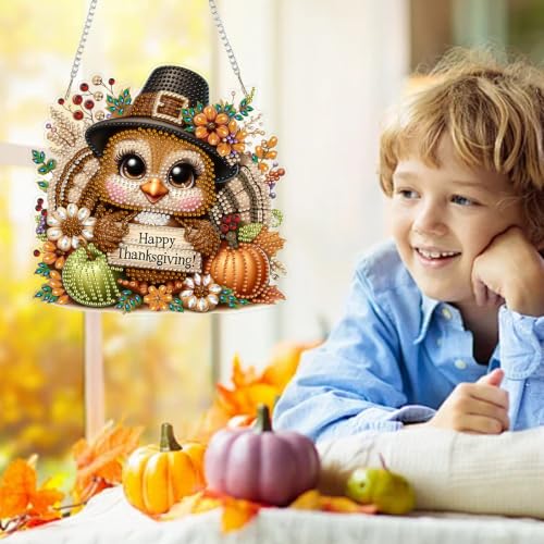 AIBOERL Diamond Art Kits for Adults,Halloween Acrylic Hanging Suncatcher - color: DP04428
