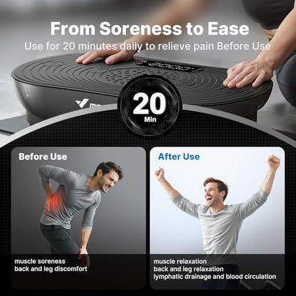Merach V33 Pro Vibration Plate Exercise Machine with Touchscreen, 99 Speeds - color: Black
