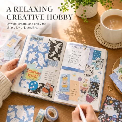 Blue Aesthetic Scrapbook Kit, Journaling Supplies Scrapbooking Gift Set - color: Daily Bloom-scrapbook-kit