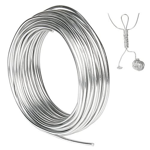 Tenn Well 9 Gauge Aluminum Craft Wire, 50 Feet 3mm Bendable Armature Wire - color: Silver, size: 9 Gauge