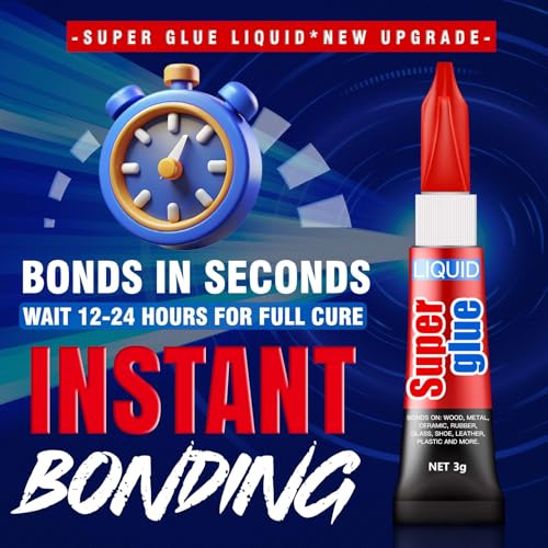 ALECPEA Super Glue, 48 X 3g, Liquid Instant Glue for Metal and Ceramic - color: Liquid