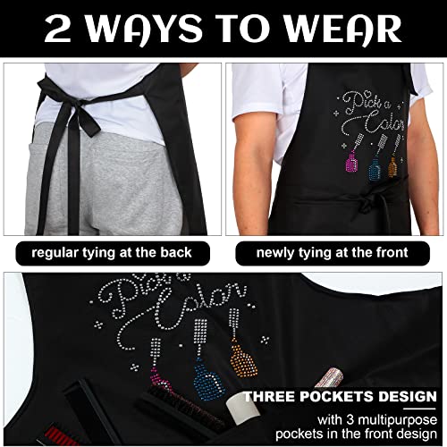 SATINIOR 2 Pcs Nail Tech Apron with Pocket Salon Gift - color: Vivid Pattern