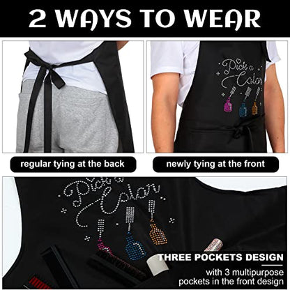 SATINIOR 2 Pcs Nail Tech Apron with Pocket Salon Gift - color: Vivid Pattern