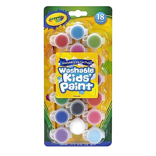 Crayola Washable Kids Paint Set & Paintbrush, Painting Supplies, 18 Count