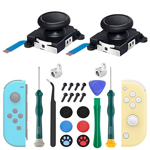 Joycon Repair Kit Joycon Joystick Replacement for Nintendo Switch, 2 Pack - color: Black 2 Pack