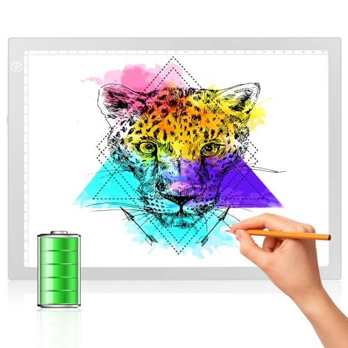 Rechargeable Tracing Light Box, LED Drawing Board for Kids Birthday Gift - color: SILVER, size: 10 x 15 inches