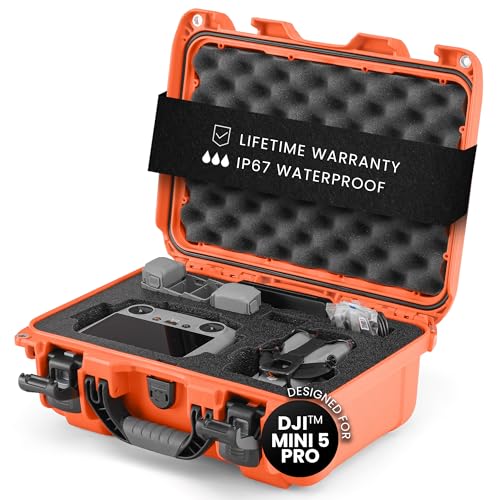 NANUK 915 DJI™ Mini 5 Pro Fly More Combo Plus - Waterproof Hard Case with Drone Foam Insert, Crushproof, Portable Travel Case, Made in Canada – Orange (15.8" x 12.1" x 6.8") - color: Orange