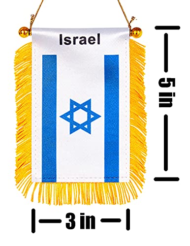 3 X 5 Inch Israel Window Hanging Flag Banners Decoration Cup Suction - color: Israel