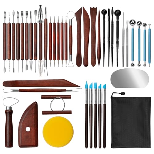 Amrules 43 Pcs Polymer Clay Sculpting Tools Kit for Adults, Red - color: Red-43Pcs