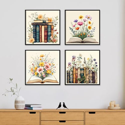 4 Pack Framed Paint by Numbers Kit for Adults with Wooden Easel, Book - color: YOP4P06