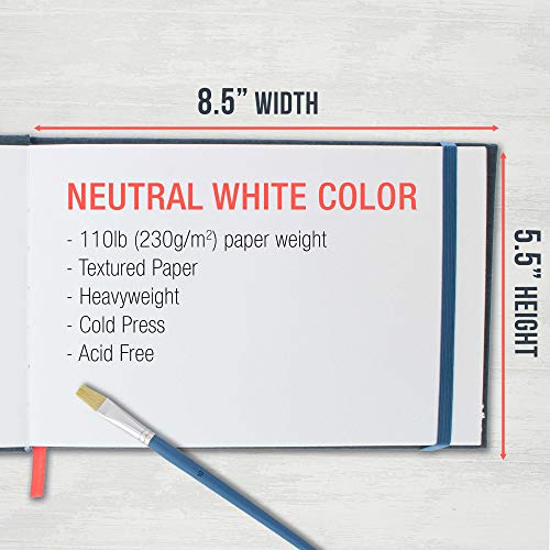 U.S. Art Supply 5.5" x 8.5" Watercolor Book (2 Pack, 76 Sheets Each) - size: 5.5-x-8.5-inch
