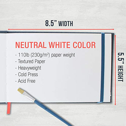 U.S. Art Supply 5.5" x 8.5" Watercolor Book (2 Pack, 76 Sheets Each) - size: 5.5-x-8.5-inch
