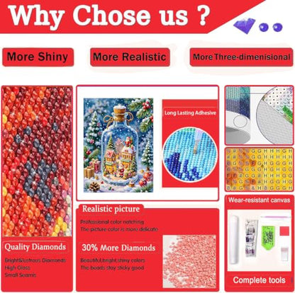 Axquilon Christmas Diamond Art Kits for Adults 12x16 inch - color: Christmas