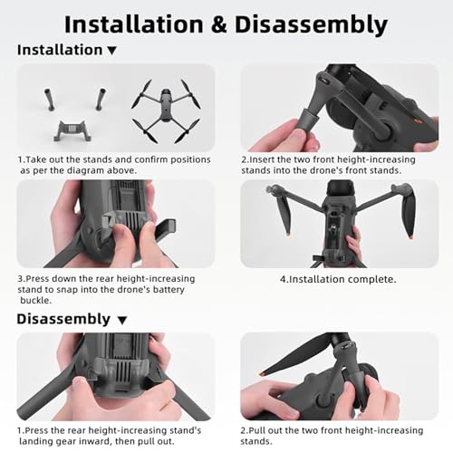 Height Increasing Bracket Landing Gear for DJI Mavic 4 Pro, 30mm Extension Support Frame,Anti-Scratch Gimbal Protection Extended Tripod Accessories for Mavic 4 Pro