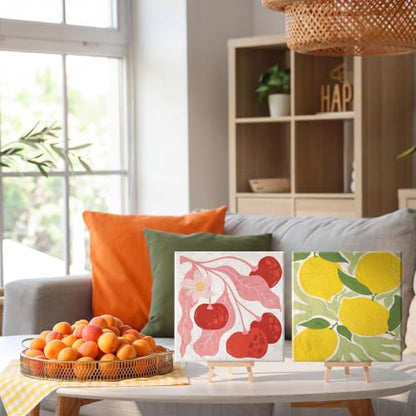 RoundFunny 8 Set Paint by Numbers Drawing Kit for Adults,Summer Fruit - style: Summer Fruit