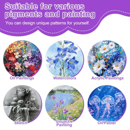 ESRICH 48Pack 3x3IN Round Mini Canvas Magnets, Small Magnetic Paint Canvas - size: 3 x 3 in (48 Pack)