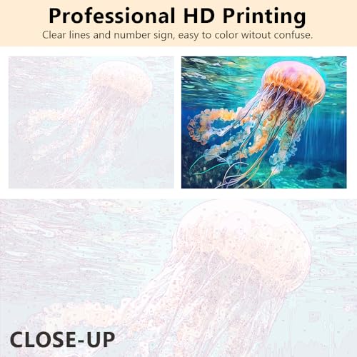 TUMOVO Paint by Numbers for Adults Jellyfish - color: Jellyfish