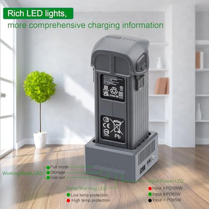 Hanatora Multifunction USB Charger for DJI Mavic 4 Pro Battery,Storage Charge and Discharge,Two-Way Hub,Drone Single Charging Accessories