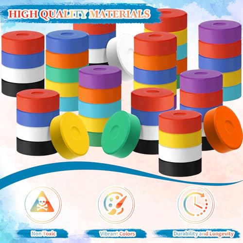 Faccito 81 Pcs Tempera Paint Cakes Bulk, 9 Colors Large Watercolor Blocks
