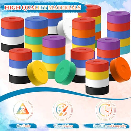 Faccito 81 Pcs Tempera Paint Cakes Bulk, 9 Colors Large Watercolor Blocks
