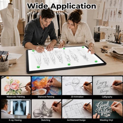 Buspher Rechargeable A2 Light pad,25.2"x18.4"Magnetic Light Box for tracing - size: A2(Rechargeable)