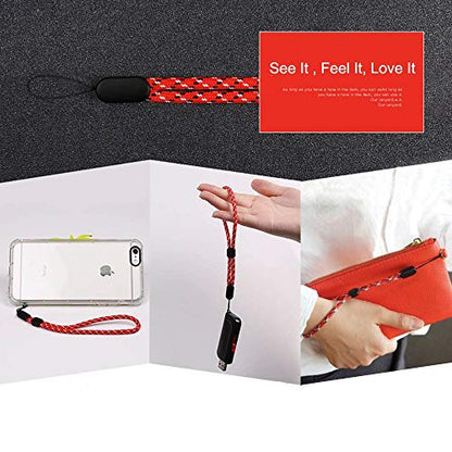 YOUOWO 5Pack Multicolor Wrist Lanyards Button Adjustable Length Lanyard - color: 5 Pack-5 Colors