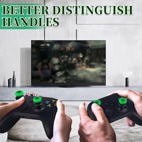 FPS Thumbstick Extender & 3D Texture Rubber Silicone Grip Cover 2 Sets for Xbox Series X/S & Xbox One Controller(BioH Green) - color: bio green