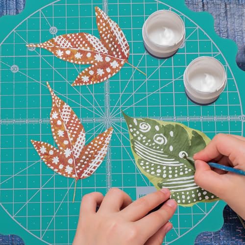 IMIKEYA 360 Rotating Self-Healing Cutting Mat 20cm/8" Precision Fabric Cutting Board for Sewing, Quilting, Crafts Projects, Durable Surface
