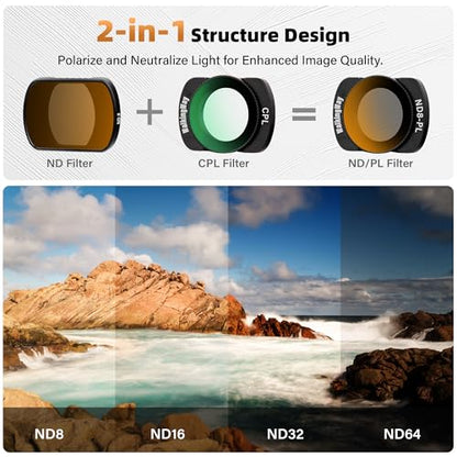 Walking Way Magnetic Black Mist & CPL & ND Filter Set Compatible with DJI Osmo Pocket 3 Creator Combo Accessories - 6 Pack (Black Diffusion 1/4, CPL, ND8/PL+ND16/PL+ND32/PL+ND64/PL),Multi-Coated - style: Magnetic Black Diffusion 1/4+CPL/ND8PL/ND16PL/ND32P