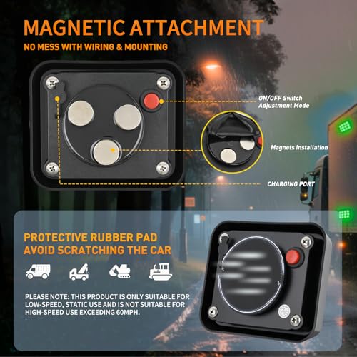 Nilight 12LED Magnetic Wireless Trailer Lights 2PCS Green - color: 12LED Green