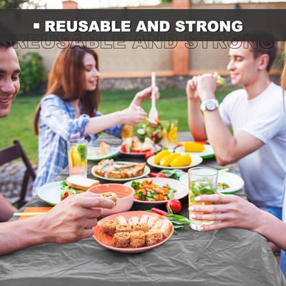Boao 12 Plastic Elastic Fitted Tablecloths, 6 Ft, 72 x 30 Inch, Gray - color: Grey, size: 6 Ft, 72 x 30 Inch