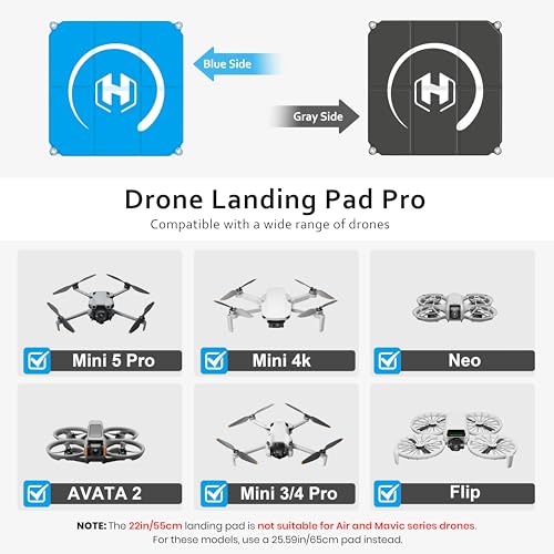 STARTRC PHOTO Drone Landing Pad Foldable, Gray-Blue, 22in/55cm - size: 22inch/55cm