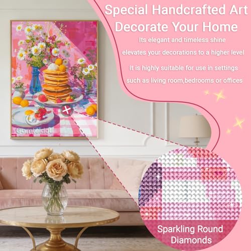 Gamteldot Cake Diamond Art Kits for Adults Beginners,Daisy Diamond Art - color: Cake
