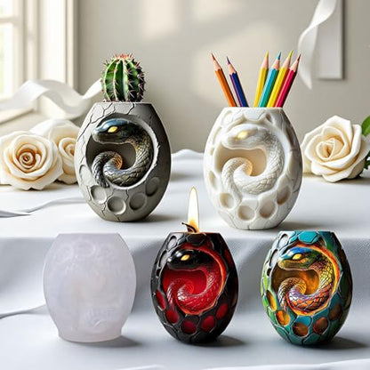 Snake Egg Epoxy Resin Molds Silicone, Animal Planters Candle Molds - color: Snake Egg Resin Mold